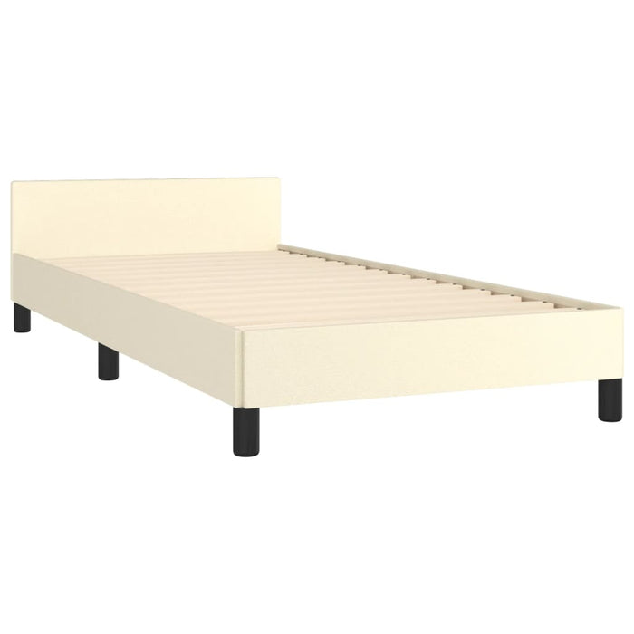 Bed frame with headboard cream 80x200 cm faux leather
