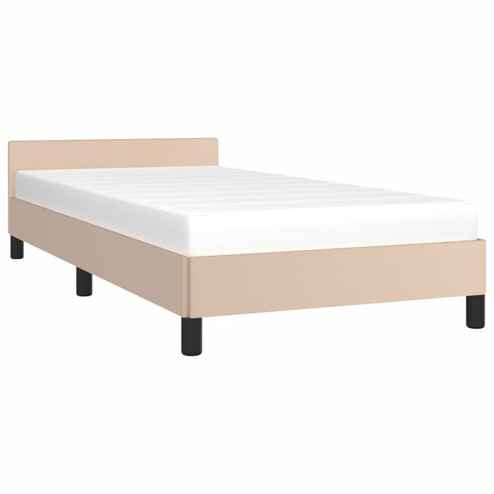 Bed frame with headboard cappuccino brown 80x200 cm faux leather