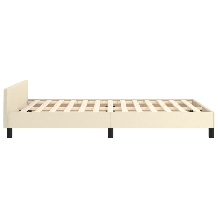 Bed frame with headboard cream 120x200 cm faux leather