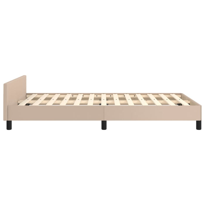 Bed frame with headboard cappuccino brown 120x200 cm faux leather
