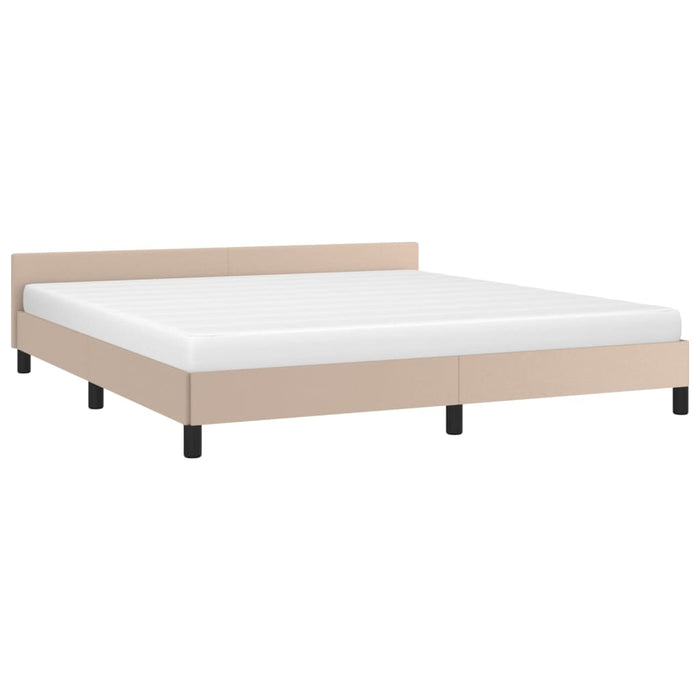 Bed frame with headboard cappuccino brown 180x200 cm faux leather