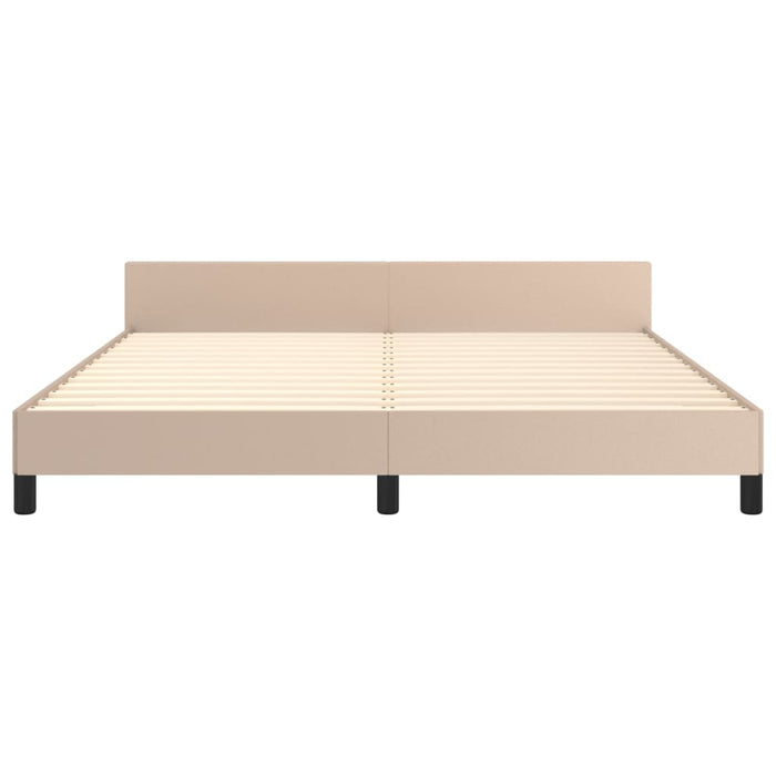 Bed frame with headboard cappuccino brown 180x200 cm faux leather
