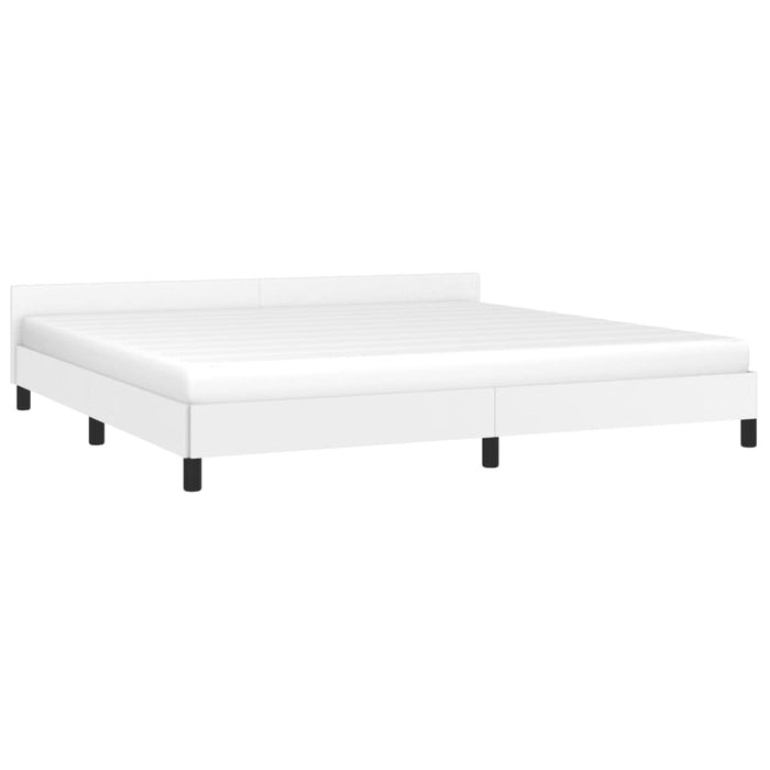 Bettgestell mit Kopfteil Weiß 200x200 cm Kunstleder
