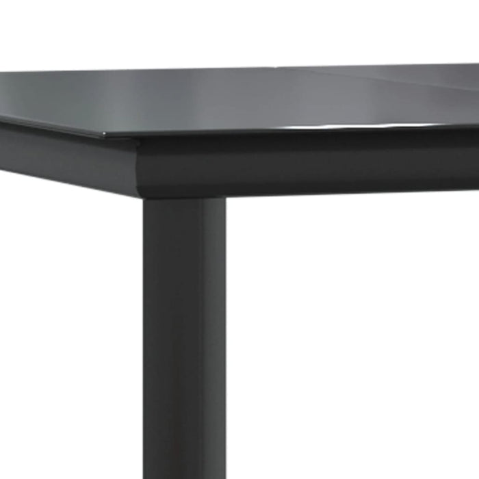 Garten-Esstisch Schwarz 160x80x74 cm Stahl und Hartglas