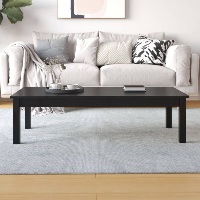 Couchtisch Schwarz 110x50x30 cm Massivholz Kiefer