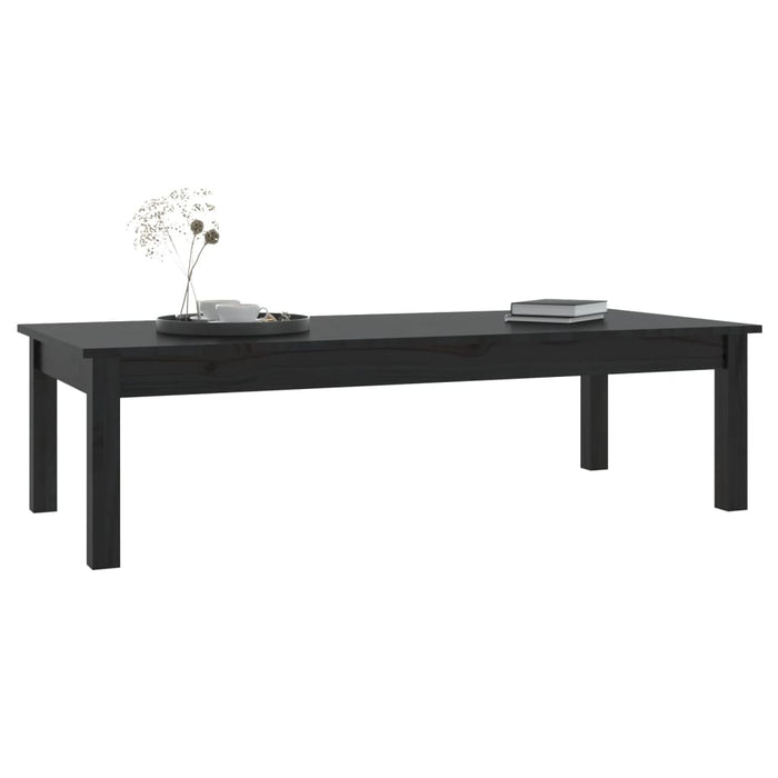 Couchtisch Schwarz 110x50x30 cm Massivholz Kiefer