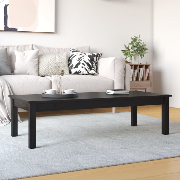 Couchtisch Schwarz 110x50x30 cm Massivholz Kiefer