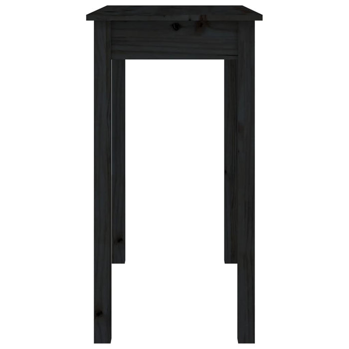 Console table black 80x40x75 cm solid pine wood