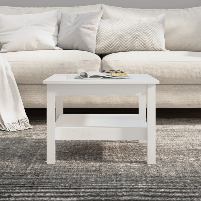 Coffee table white 55x55x40 cm solid pine wood