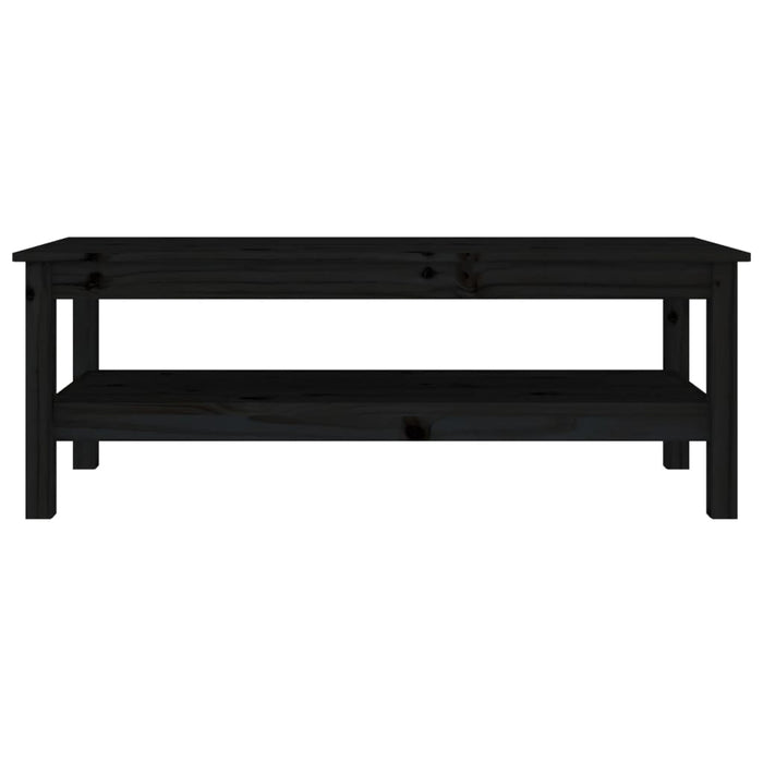 Couchtisch Schwarz 110x50x40 cm Massivholz Kiefer