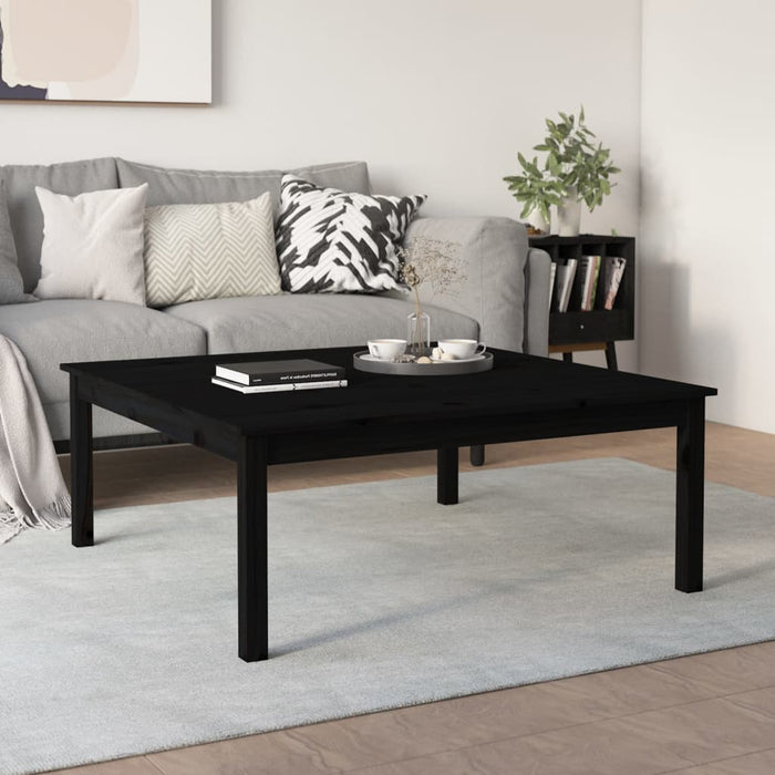 Couchtisch Schwarz 100x100x40 cm Massivholz Kiefer