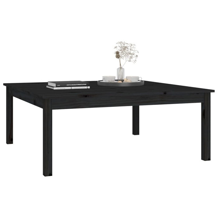 Couchtisch Schwarz 100x100x40 cm Massivholz Kiefer
