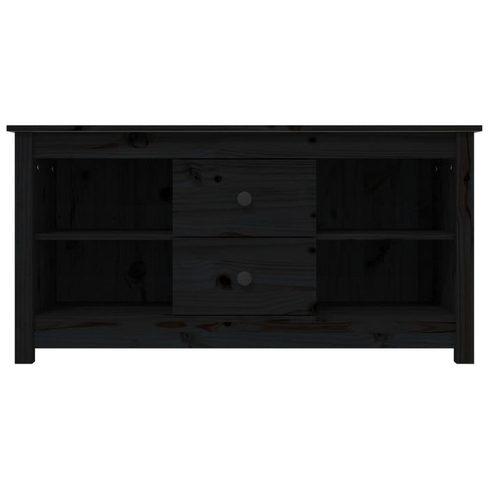 TV-Schrank Schwarz 103x36,5x52 cm Massivholz Kiefer