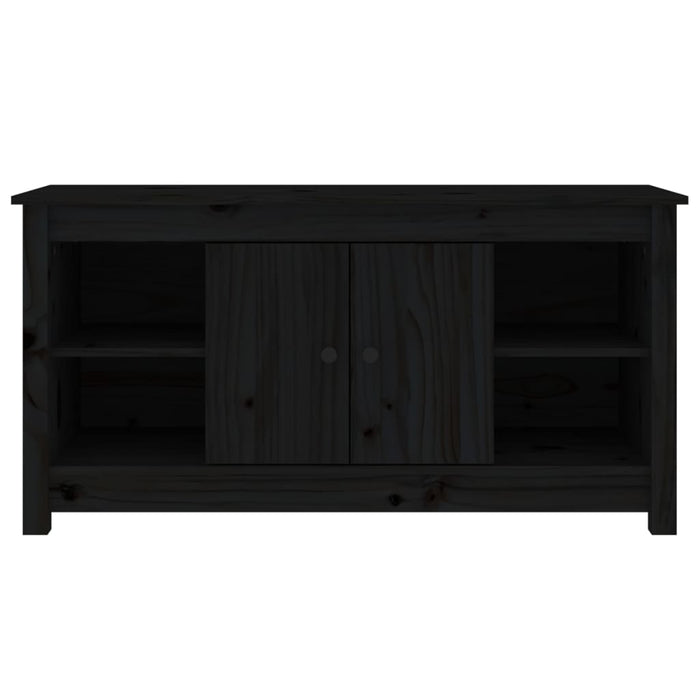 TV-Schrank Schwarz 103x36,5x52 cm Massivholz Kiefer