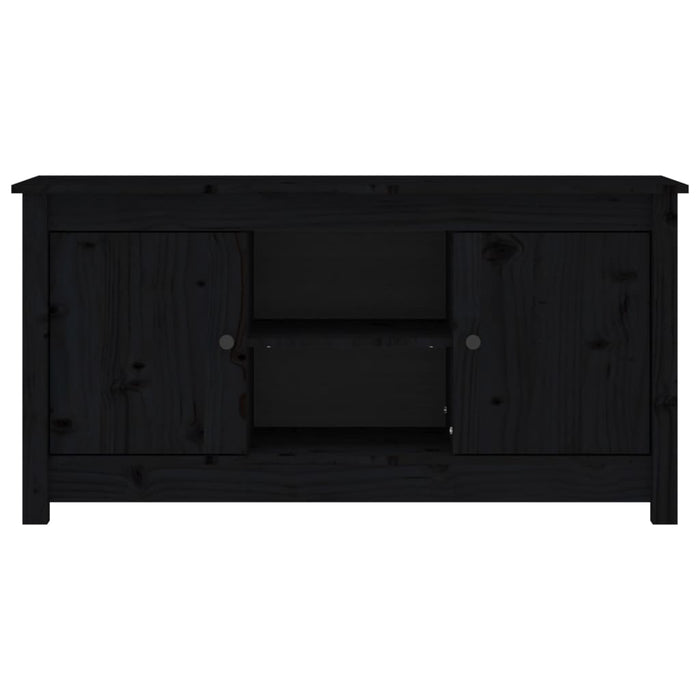 TV-Schrank Schwarz 103x36,5x52 cm Massivholz Kiefer