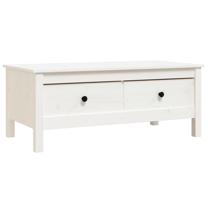 Coffee table white 100x50x40 cm solid pine wood