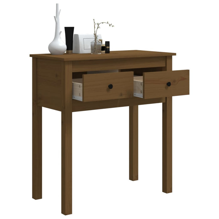 Console table honey brown 70x35x75 cm solid pine wood