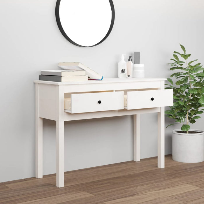 Konsolentisch Weiß 100x35x75 cm Massivholz Kiefer