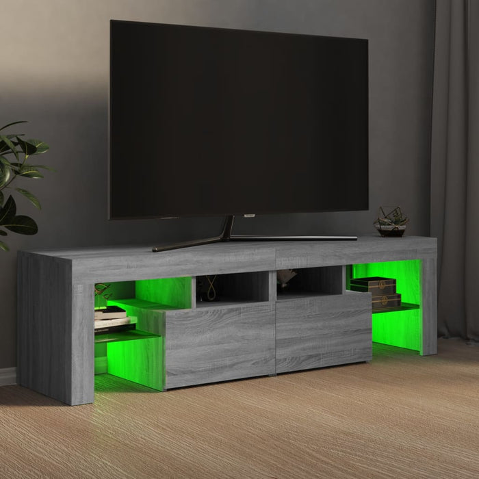 TV cabinet with LED lights Gray Sonoma 140x36.5x40 cm