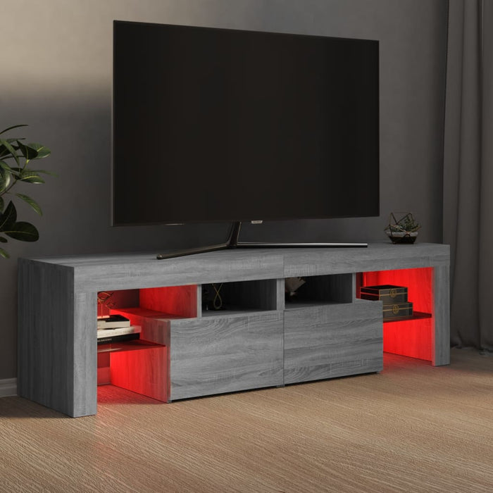 TV cabinet with LED lights Gray Sonoma 140x36.5x40 cm