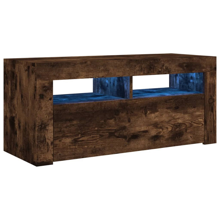 TV-Schrank mit LED-Leuchten Räuchereiche 90x35x40 cm