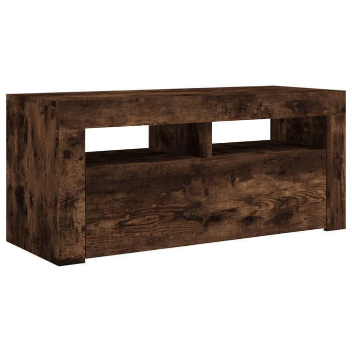 TV-Schrank mit LED-Leuchten Räuchereiche 90x35x40 cm
