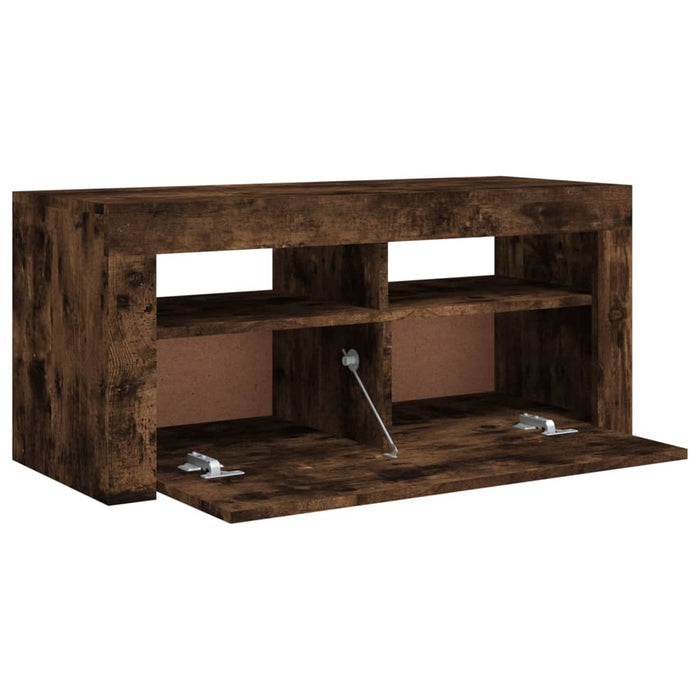TV-Schrank mit LED-Leuchten Räuchereiche 90x35x40 cm