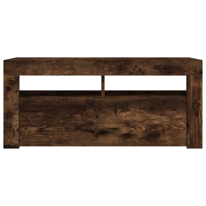 TV-Schrank mit LED-Leuchten Räuchereiche 90x35x40 cm