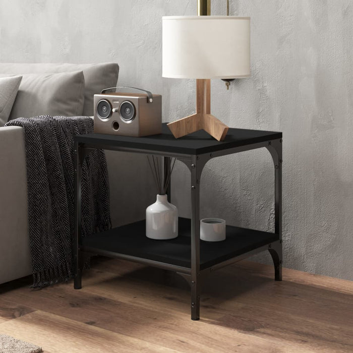 Side tables 2 pcs. Black 40x40x40 cm made of wood