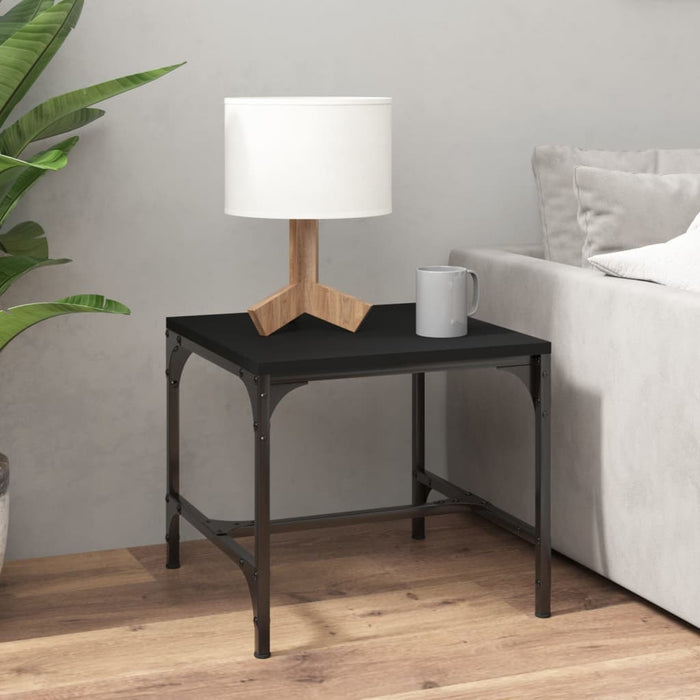 Side tables 2 pcs. Black 40x40x35 cm made of wood
