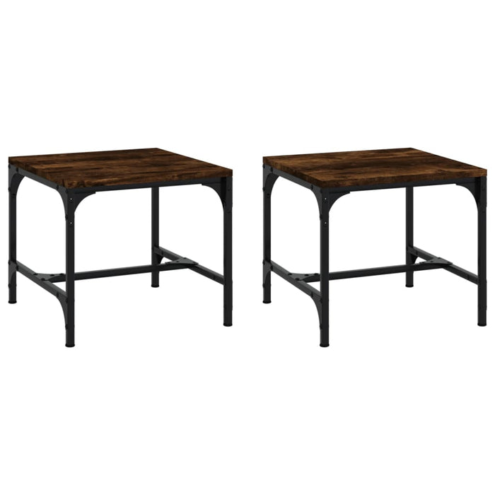 Side tables 2 pieces smoked oak 40x40x35 cm wood material