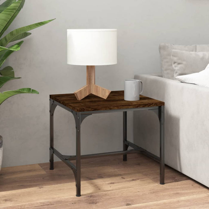 Side tables 2 pieces smoked oak 40x40x35 cm wood material