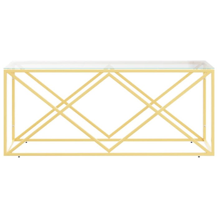 Couchtisch 110x45x45 cm Edelstahl und Glas