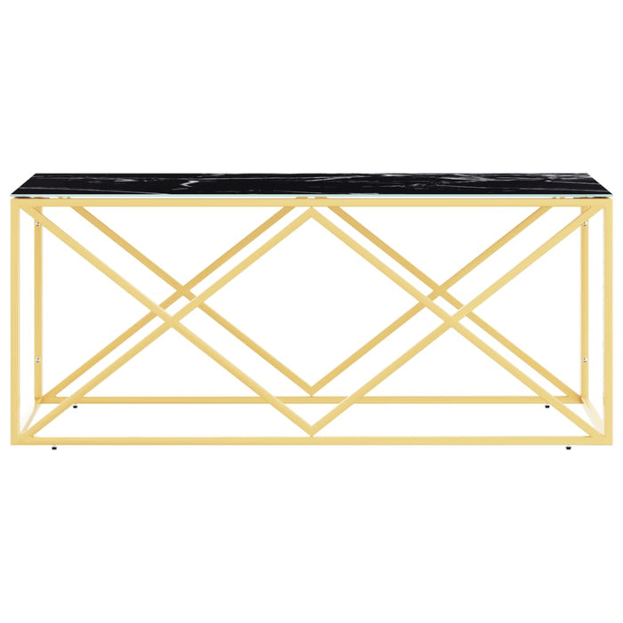 Couchtisch 110x45x45 cm Edelstahl und Glas