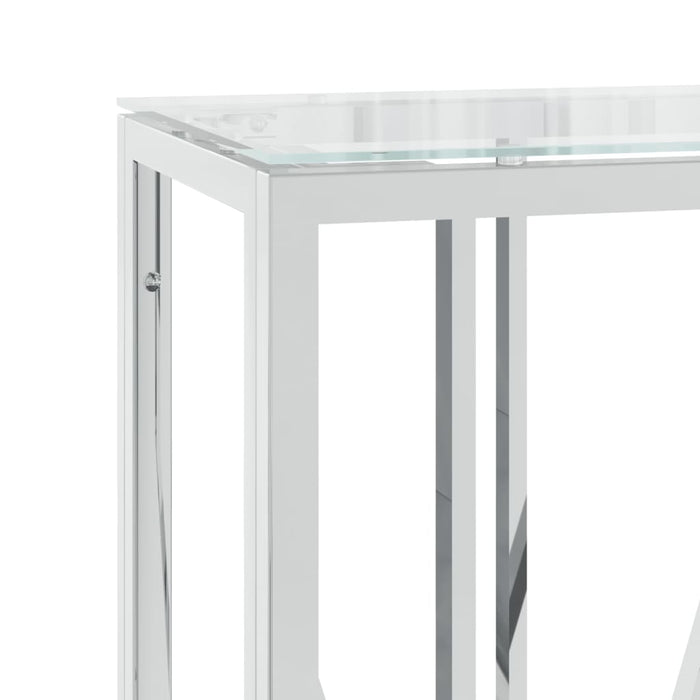 Console table 110x30x70 cm stainless steel and glass