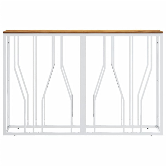 Konsolentisch Silbern Edelstahl und Massivholz Akazie