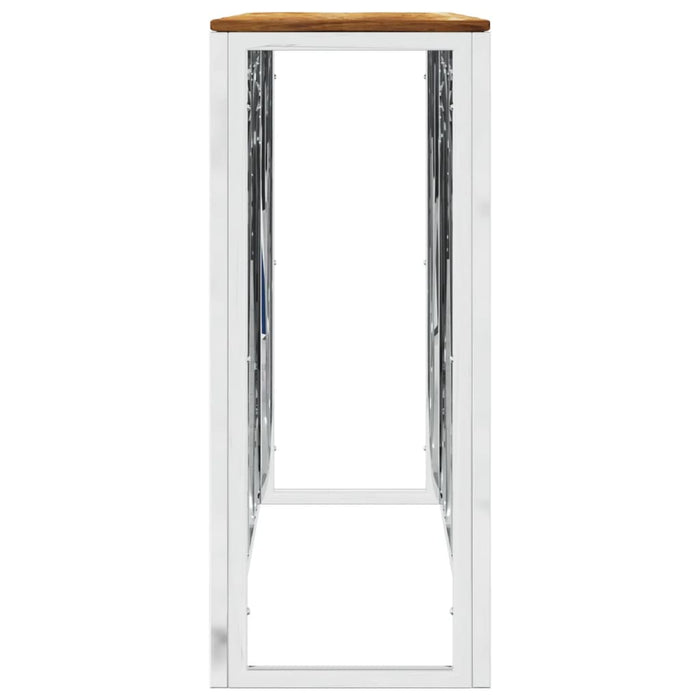 Konsolentisch Silbern Edelstahl und Massivholz Akazie