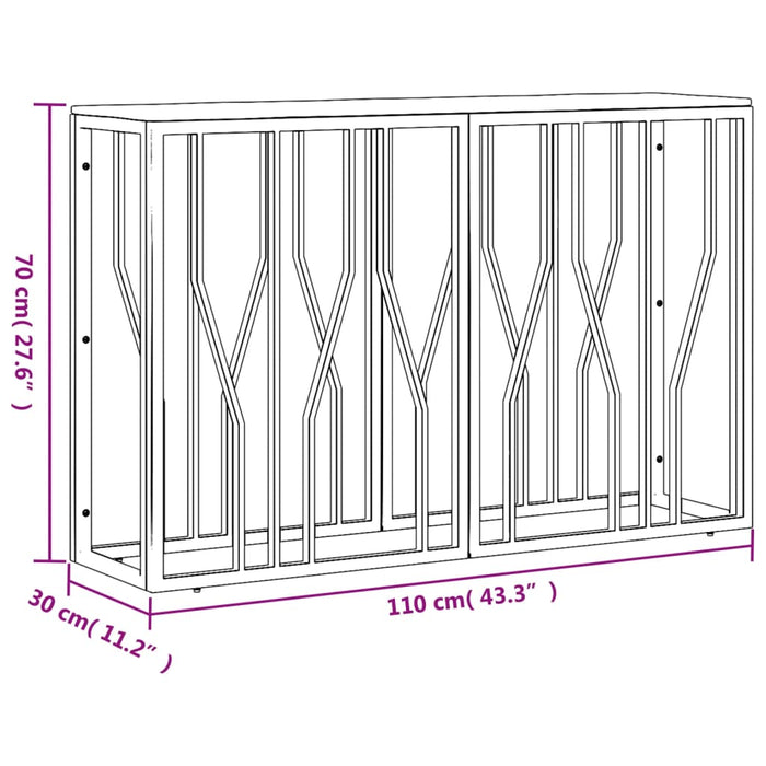 Konsolentisch Silbern Edelstahl und Massivholz Akazie