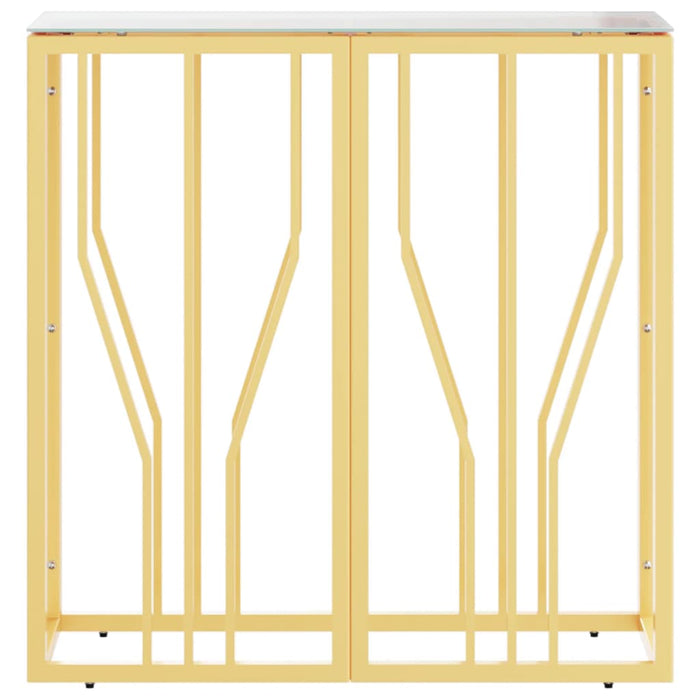 Konsolentisch Golden 70x30x70 cm Edelstahl und Glas