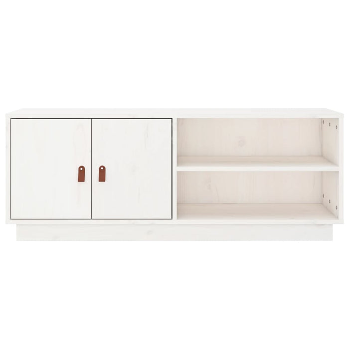 TV-Schrank Weiß 105x34x40 cm Massivholz Kiefer