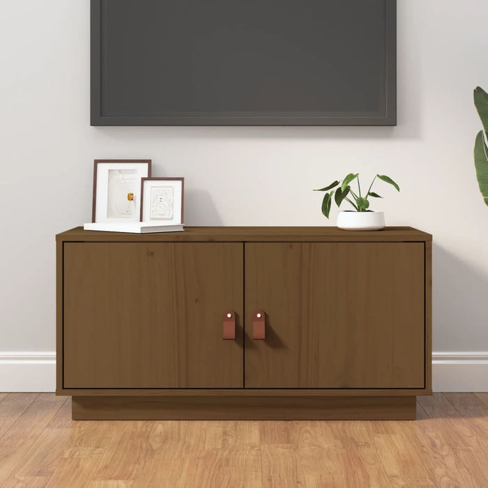 TV-Schrank Honigbraun 80x34x40 cm Massivholz Kiefer