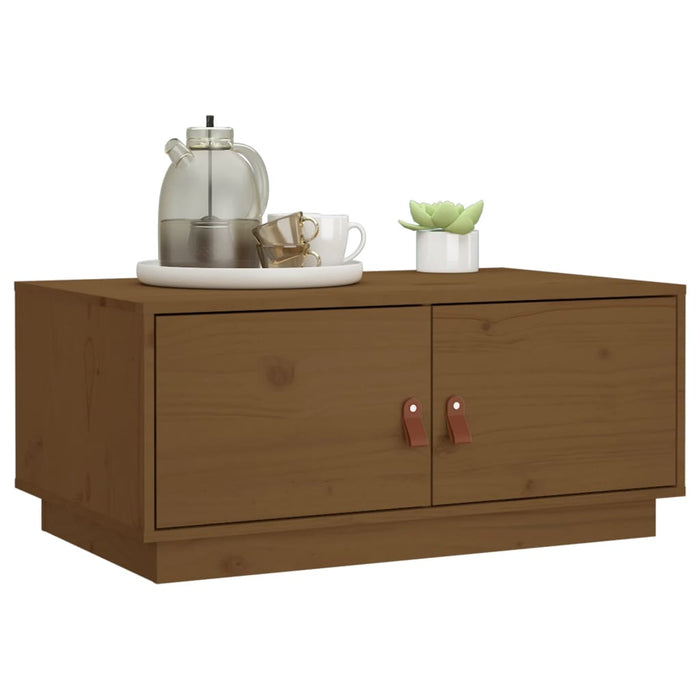 Coffee table honey brown 80x50x35 cm solid pine wood