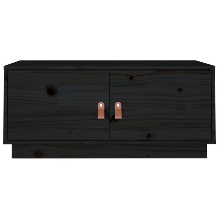 Coffee table black 80x50x35 cm solid pine wood