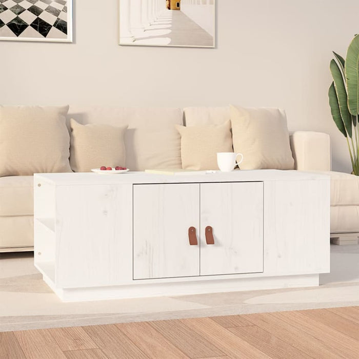 Coffee table white 100x50x41 cm solid pine wood