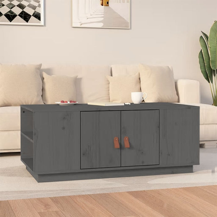 Coffee table gray 100x50x41 cm solid pine wood