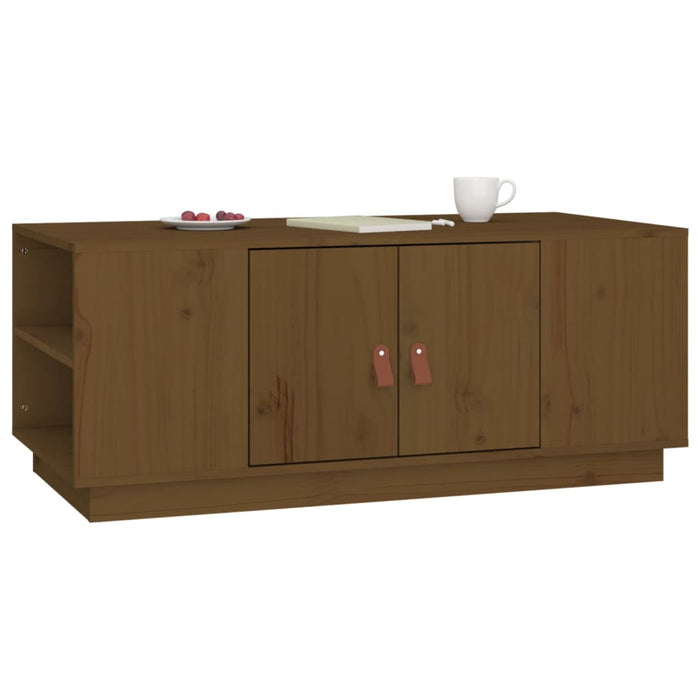 Coffee table honey brown 100x50x41 cm solid pine wood
