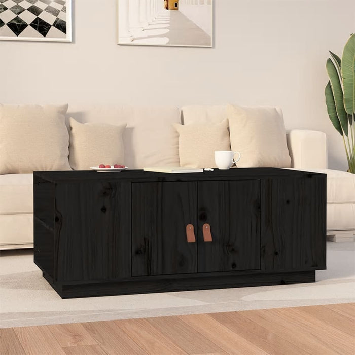 Coffee table black 100x50x41 cm solid pine wood