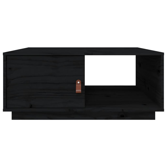 Coffee table black 80x50x35.5 cm solid pine wood
