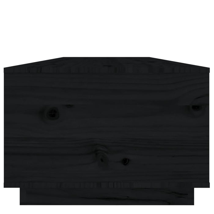 Coffee table black 100x50x35 cm solid pine wood