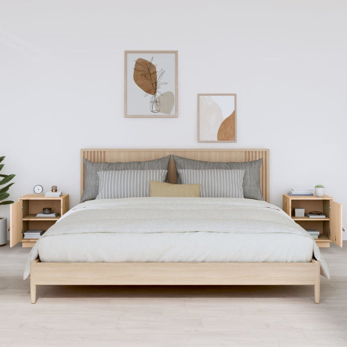 Nachttische 2 Stk. 40x34x45 cm Massivholz Kiefer